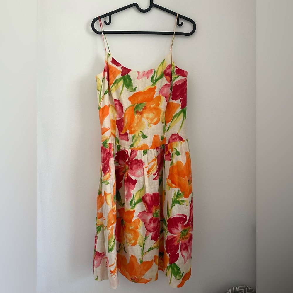 Ralph Lauren Floral Midi Dress - Red, Orange, Green